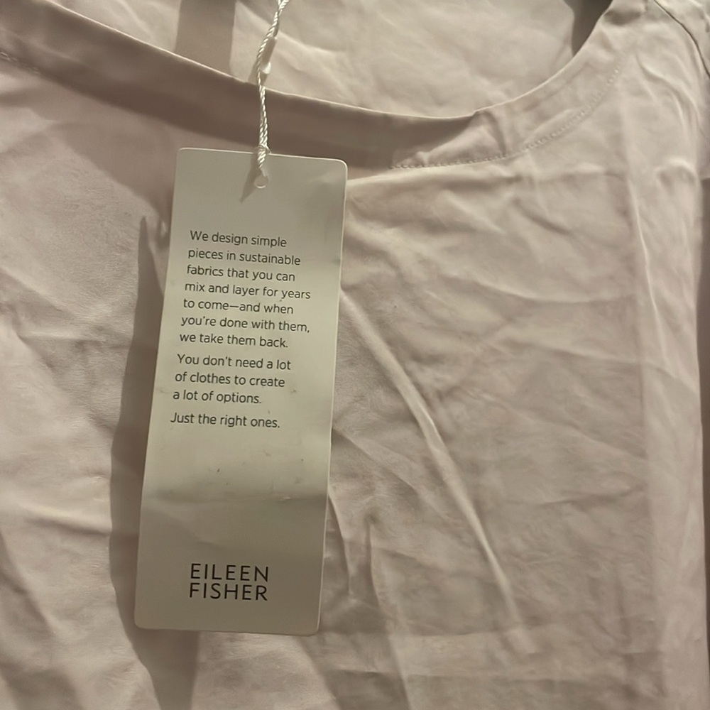 NWT Eileen Fischer Oversized Baby Pink Short Sleeve Top Sz M - Picture 3 of 4